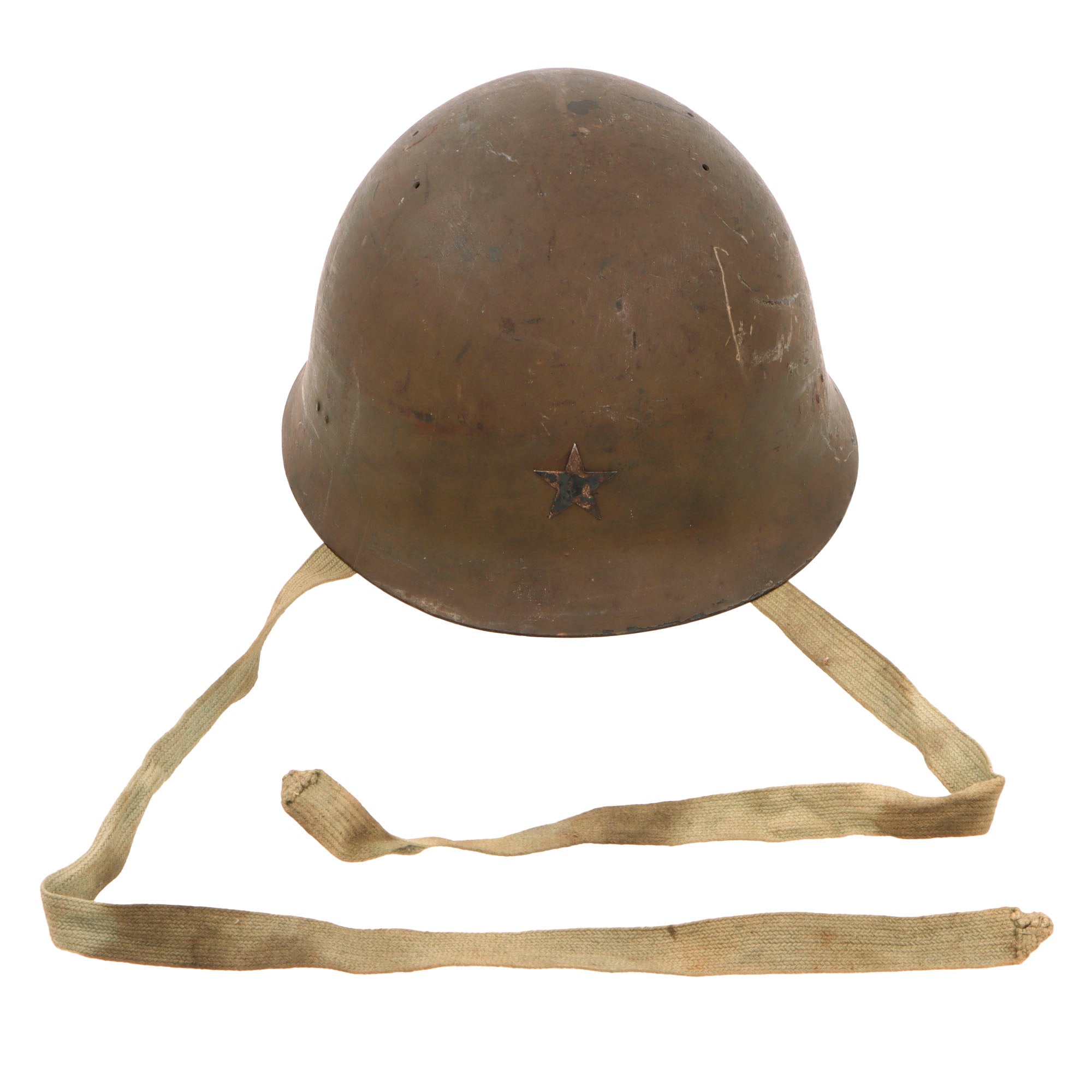 Original Japanese WWII Type 90 Army Helmet with Complete Liner and