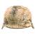 Original German WWII Heer Army Single Decal M35 Winter Camouflage Steel Helmet with 1940 Dated 57cm Liner, Stamped ET64, Lot No. 3318 Original Items