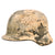 Original German WWII Heer Army Single Decal M35 Winter Camouflage Steel Helmet with 1940 Dated 57cm Liner, Stamped ET64, Lot No. 3318 Original Items