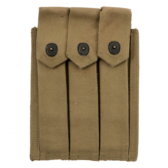 Original U.S. WWII USMC 1944 Dated Thompson .45 Submachine Gun Magazine Pouch by Russell Mfg. Co. Original Items