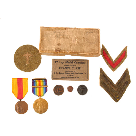 Original U.S. WWI Named Base Hospital 91 Medal & Insignia Group with Rare St. Mihiel Medal Original Items