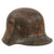 Original German WWI M16 Stahlhelm Helmet Shell with Panel Camouflage Paint - Marked NJ62 - Rare Maker