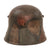 Original German WWI M16 Stahlhelm Helmet Shell with Panel Camouflage Paint - Marked NJ62 - Rare Maker