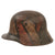 Original German WWI M16 Stahlhelm Helmet Shell with Panel Camouflage Paint - Marked NJ62 - Rare Maker