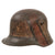 Original German WWI M16 Stahlhelm Helmet Shell with Panel Camouflage Paint - Marked NJ62 - Rare Maker