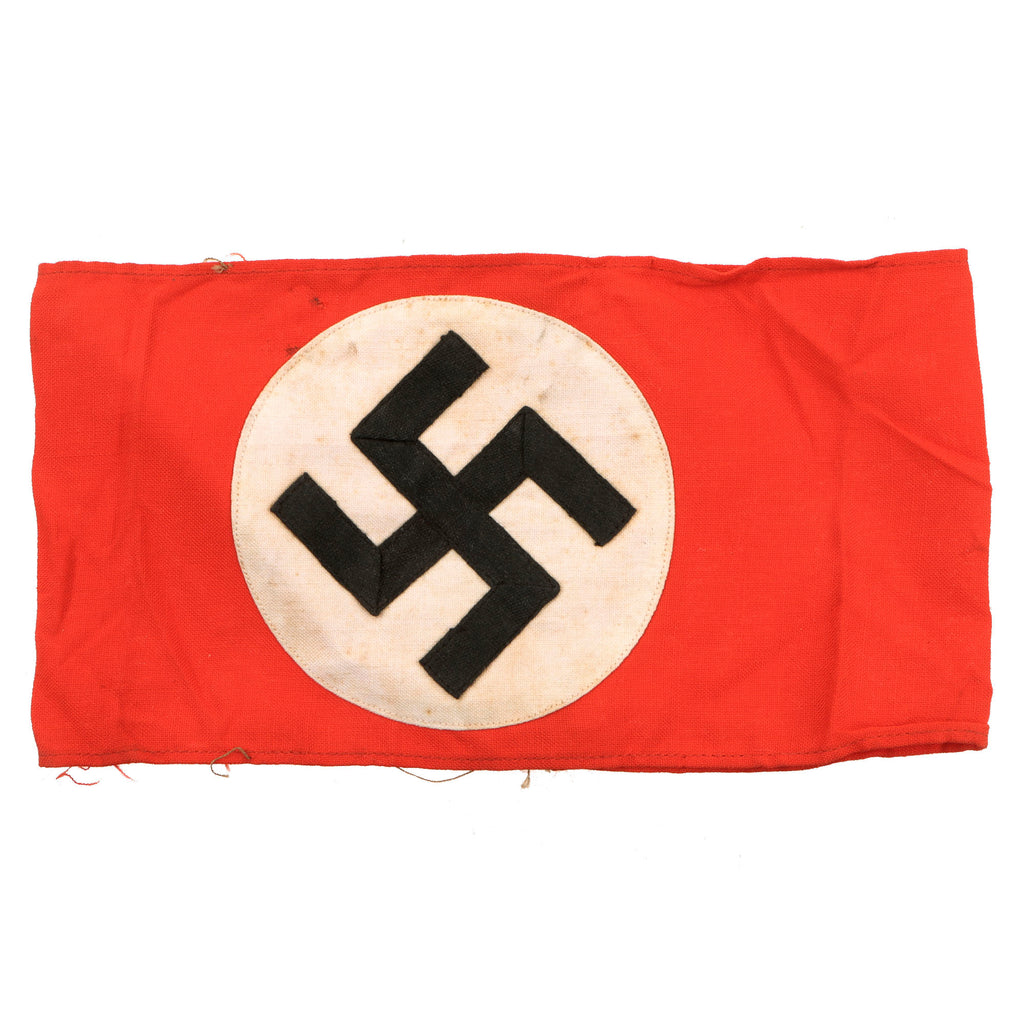 Original German WWII NSDAP & SA Multi-piece Cotton Armband with Paper RZM A4/343 Tag Original Items
