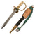 Original German WWII Hirschfänger Bone Handle Forestry Dress Dagger by Carl Eickhorn with Triple-Etched Blade, Scabbard, and Troddel Knot Original Items