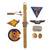 Original U.S. WWII AAF 8th Air Force Ordnance Watch & Dog Tag Group with Aerial Gunner Wings - Hugh G. Ingram