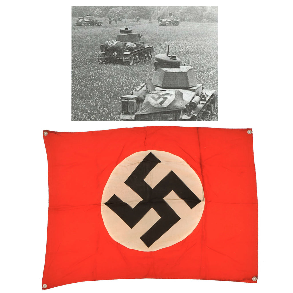 Original German WWII Panzer Tank and Vehicle Identification Flag - 28" x 39" Original Items