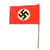 Original German WWII NSDAP Small Double Sided National Political Flag on Wooden Pole - 15" x 22 1/2" Original Items