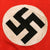 Original German WWII NSDAP Small Double Sided National Political Flag on Wooden Pole - 15" x 22 1/2" Original Items