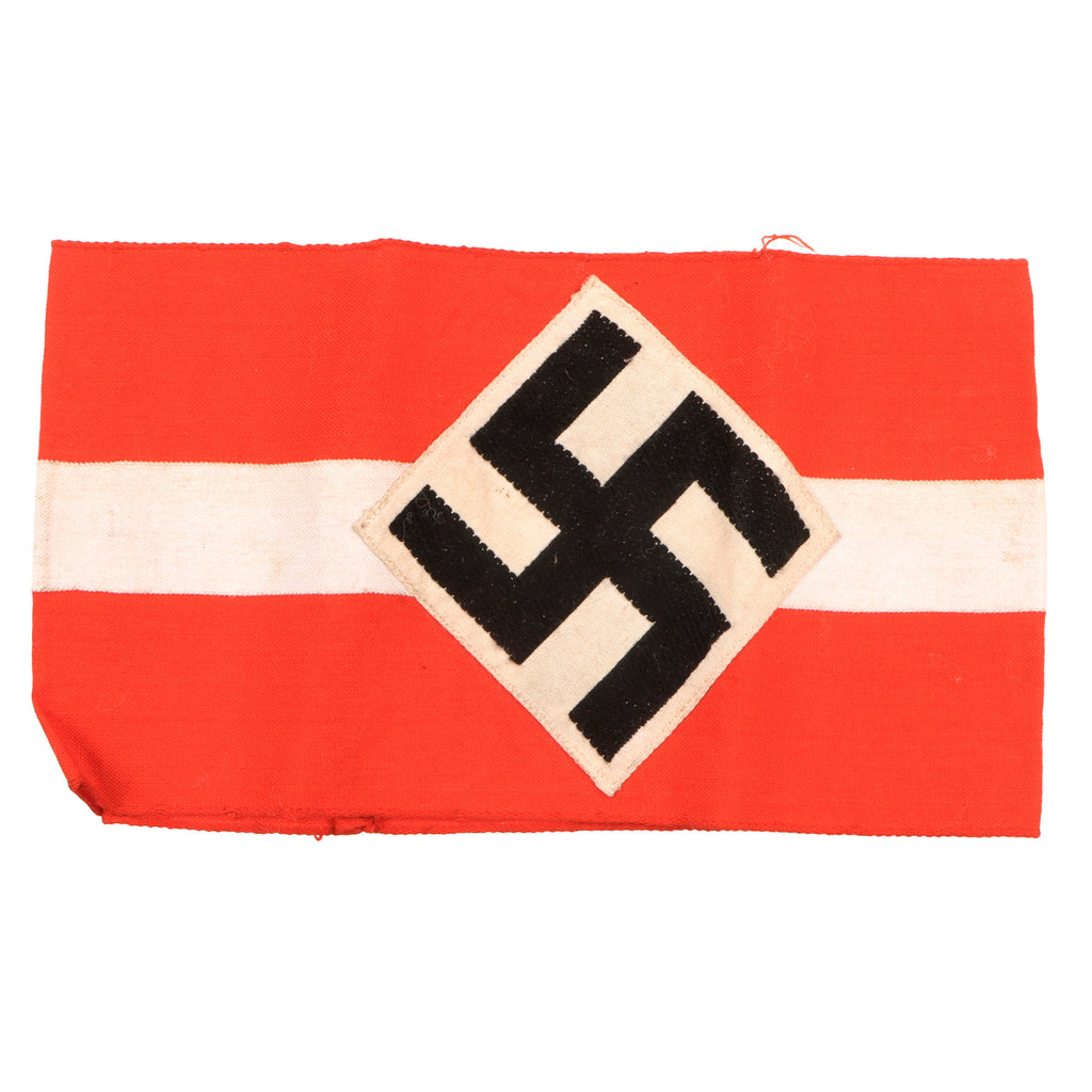 Original German WWII HJ Member Armband with Embroidered Insignia & RZM Tag - RZM A4/468