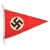 Original German WWII NSDAP National Socialist Small 9 1/8" x 10 3/4" Flag and Set of Three 7 1/2" x 11 1/4" Pennants Original Items