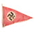 Original German WWII NSDAP National Socialist Small 9 1/8" x 10 3/4" Flag and Set of Three 7 1/2" x 11 1/4" Pennants Original Items