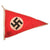 Original German WWII NSDAP National Socialist Small 9 1/8" x 10 3/4" Flag and Set of Three 7 1/2" x 11 1/4" Pennants Original Items
