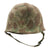 Original U.S. WWII Korean War Named USMC Fixed Bale Front Seam M1 Helmet with CAPAC Liner and 1st Pattern USMC Camouflage “Frogskin” Cover - Anthony P. Bredice Original Items