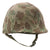 Original U.S. WWII Korean War Named USMC Fixed Bale Front Seam M1 Helmet with CAPAC Liner and 1st Pattern USMC Camouflage “Frogskin” Cover - Anthony P. Bredice Original Items
