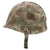 Original U.S. WWII Korean War Named USMC Fixed Bale Front Seam M1 Helmet with CAPAC Liner and 1st Pattern USMC Camouflage “Frogskin” Cover - Anthony P. Bredice Original Items