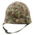 Original U.S. WWII Korean War Named USMC Fixed Bale Front Seam M1 Helmet with CAPAC Liner and 1st Pattern USMC Camouflage “Frogskin” Cover - Anthony P. Bredice Original Items