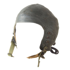 Original U.S. Post-WWII Era Type H-71 A-13 Leather Flying Helmet with Broken MBU-4/P Oxygen Mask