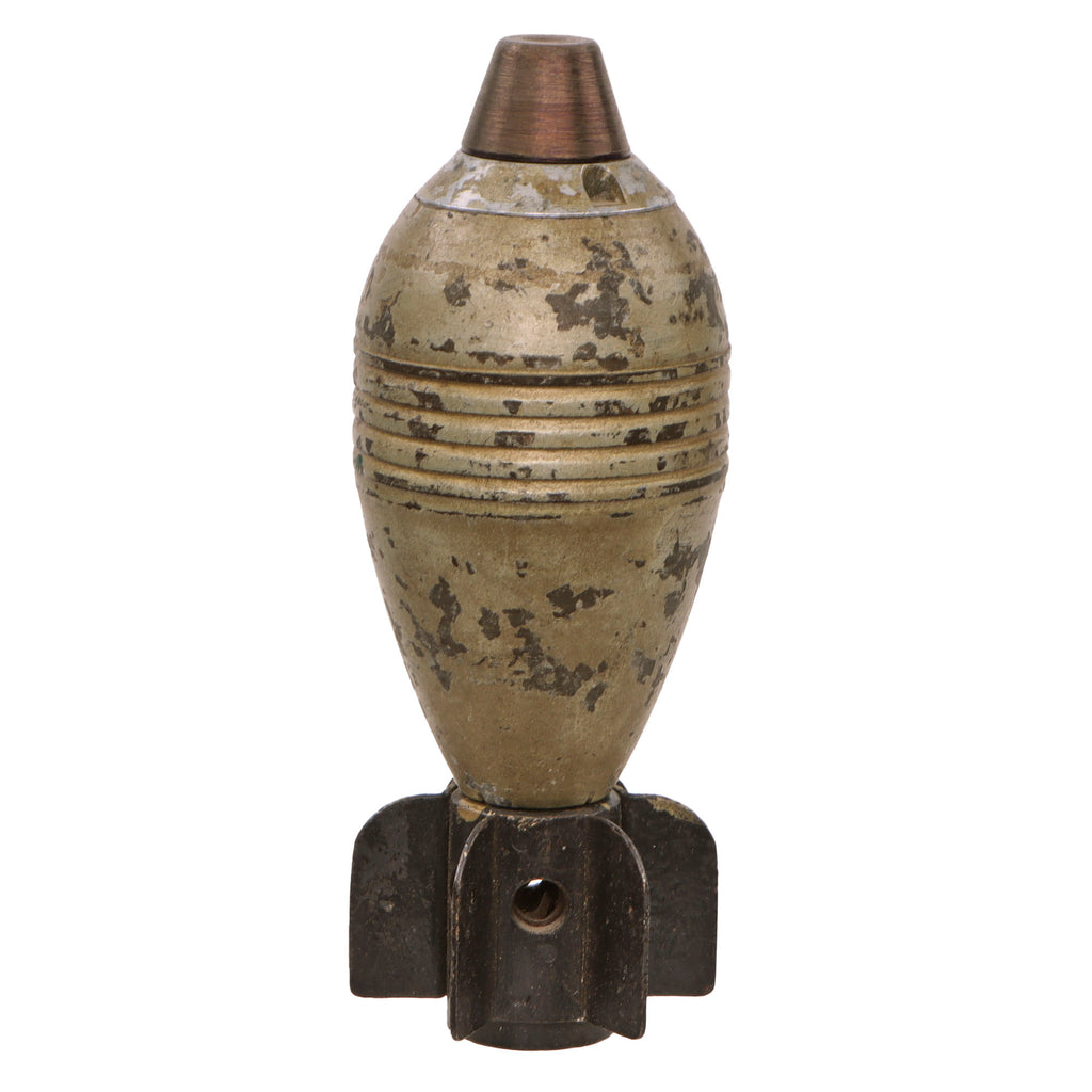 Original French WWII Inert 50mm Mortar Round for Modèle 37 Light Infantry Mortar with Fuze