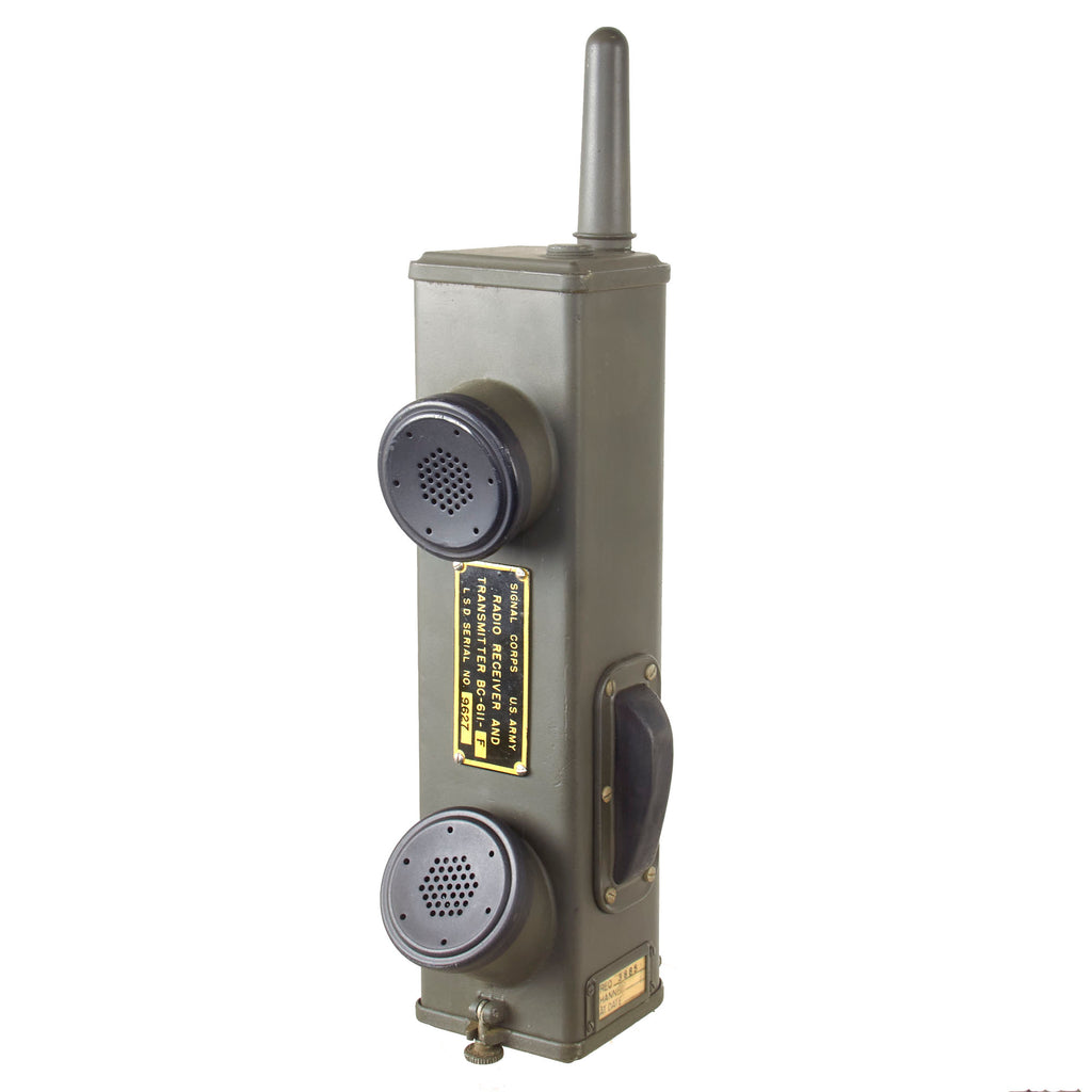 Original U.S. WWII Handie Talkie SCR-536 Radio Transceiver BC-611-F by L.S.D. with Interior Battery Housing Original Items