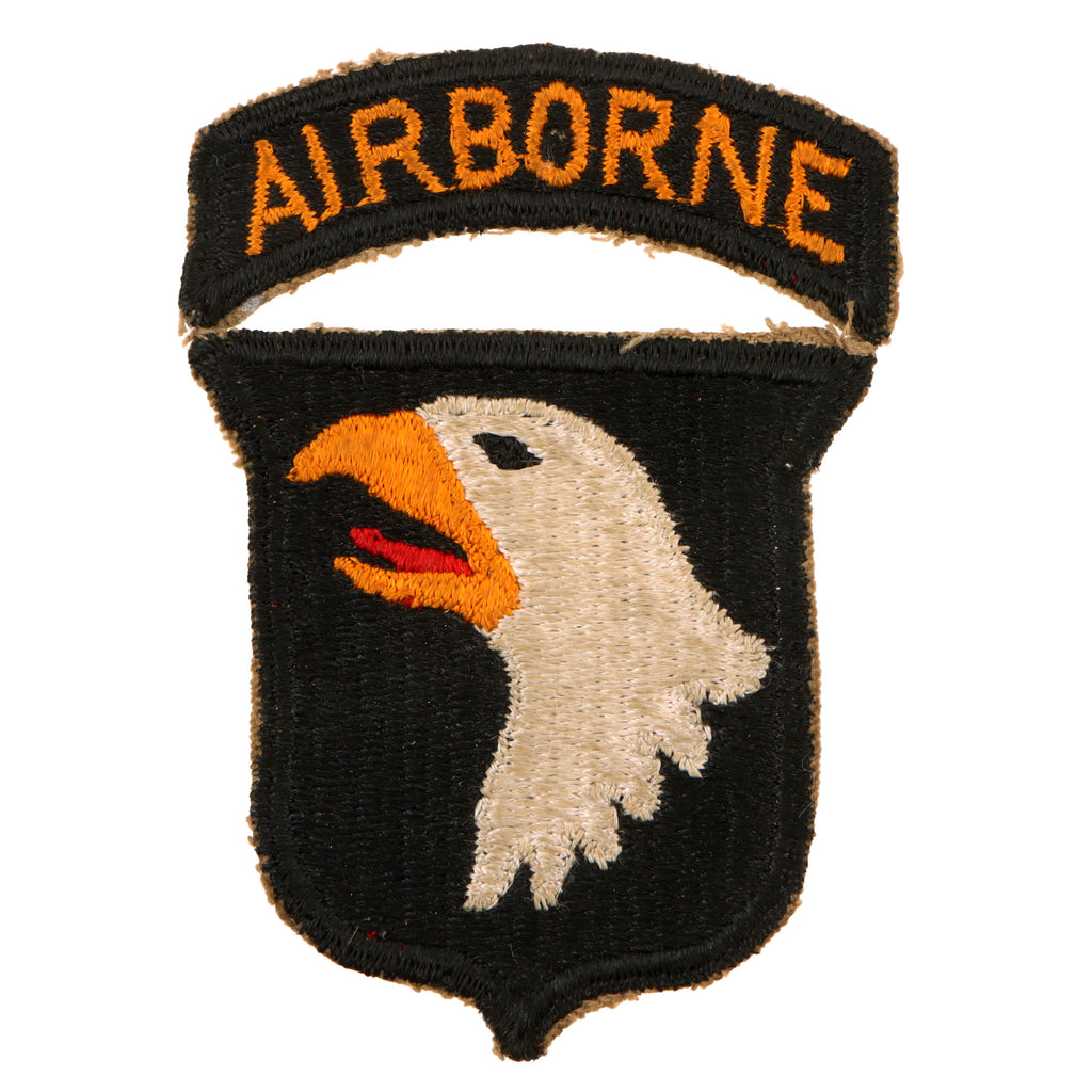 Original U.S. WWII Type 3 101st Airborne Division Red Tongue Patch wit ...