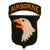 Original U.S. WWII Attributed Type 3 101st Airborne Division Red Tongue Patch with Rocker Original Items