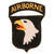 Original U.S. WWII Type 3 101st Airborne Division Red Tongue Patch with Rocker Original Items