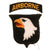 Original U.S. WWII Type 1 101st Airborne Division Red Tongue Patch with Detached Rocker Original Items