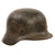 Original German WWII Heer Army M35 Textured Camouflage Helmet with 1st Pattern Liner - Stamped EF62 Original Items