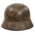 Original German WWII Heer Army M35 Textured Camouflage Helmet with 1st Pattern Liner - Stamped EF62 Original Items