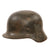 Original German WWII Heer Army M35 Textured Camouflage Helmet with 1st Pattern Liner - Stamped EF62 Original Items