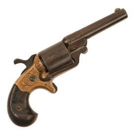 Original U.S. Civil War Era National Arms Co. Moore's Patent Teat Fire .32 Cal Brass Frame Revolver with Excellent Bore - Serial 28685