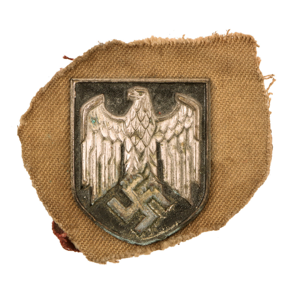 Original German WWII Cutout Heer Army Eagle Insignia from First Model DAK Afrikakorps Sun Helmet Original Items