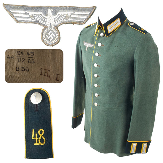 Original German WWII Heer Army 48th Signals Battalion 1st Company Enlisted M35 Waffenrock Dress Tunic - Dated 1936 Original Items