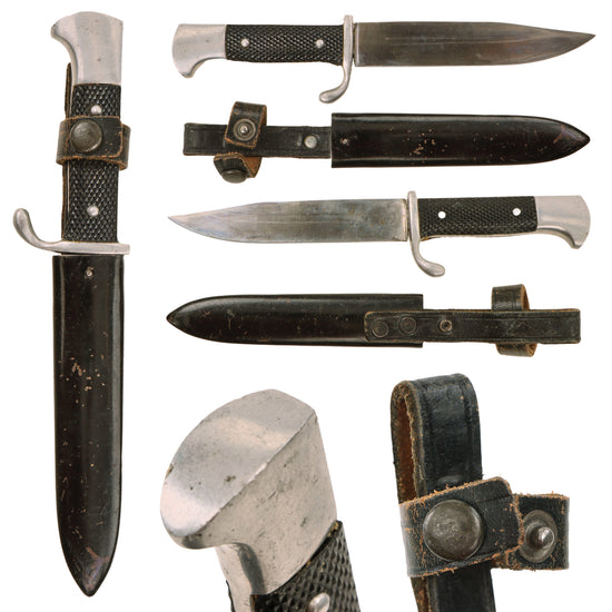 Original German WWII Rare Deutsches Jungvolk DJ Trip Knife with with Scabbard Original Items