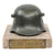 Original German WWII Army Heer Transitional M18 Double Decal Miniature Helmet Desk Ornament on Marble Base - dated 1934 Original Items