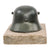Original German WWII Army Heer Transitional M18 Double Decal Miniature Helmet Desk Ornament on Marble Base - dated 1934 Original Items