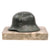 Original German WWII Army Heer Transitional M18 Double Decal Miniature Helmet Desk Ornament on Marble Base - dated 1934 Original Items