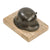 Original German WWII Era Army Double Decal Transitional Stahlhelm Steel Helmet Bronze Desk Ornament on Marble Base