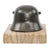 Original German WWII Era Army Double Decal Transitional Stahlhelm Steel Helmet Bronze Desk Ornament on Marble Base