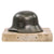 Original German WWII Era Army Double Decal Transitional Stahlhelm Steel Helmet Bronze Desk Ornament on Marble Base