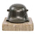 Original German WWII Era Army Double Decal Transitional Stahlhelm Steel Helmet Bronze Desk Ornament on Marble Base