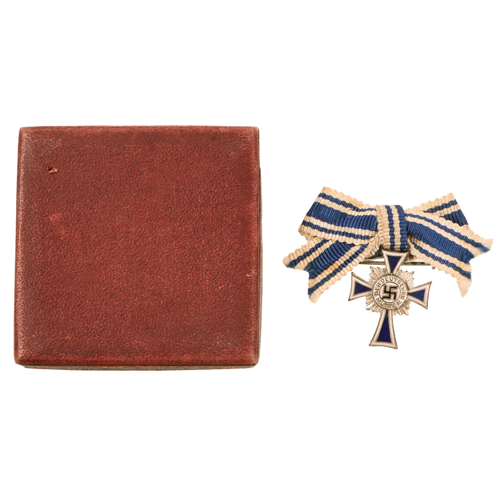 Original German WWII 2nd Class Silver Mother’s Cross Pin by Wilhelm Deumer of Lüdenscheid in LDO Box - Cross of Honor of the German Mother Original Items