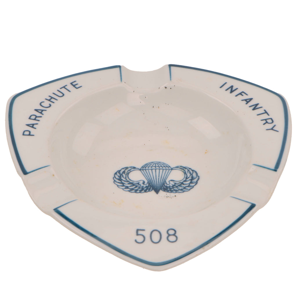 Original U.S. WWII Occupation German-Made 508th Parachute Infantry Regiment Ashtray by Bauscher of Weiden Original Items