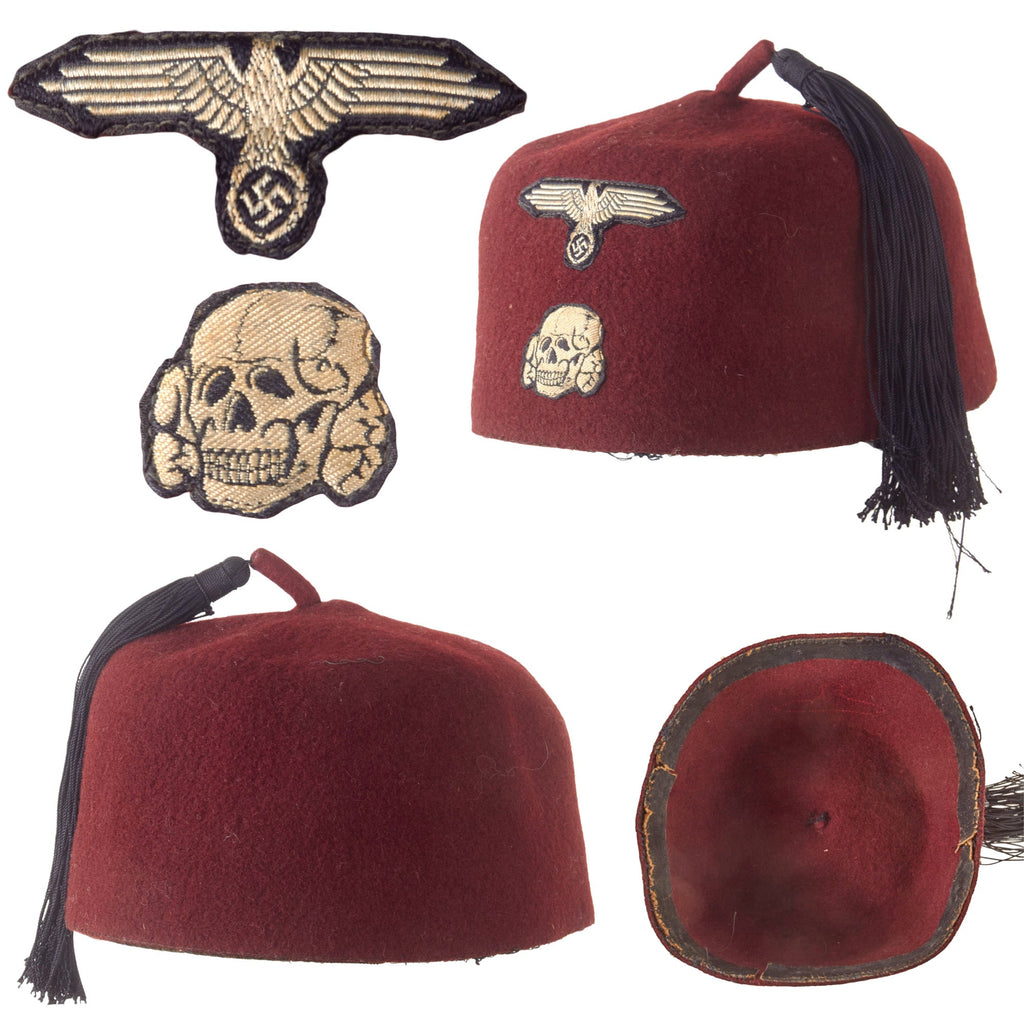 Original German WWII 13th Waffen SS Mountain Division Handschar M43 Foreign Volunteer Maroon Parade Fez with Tassel and Sweatband Original Items