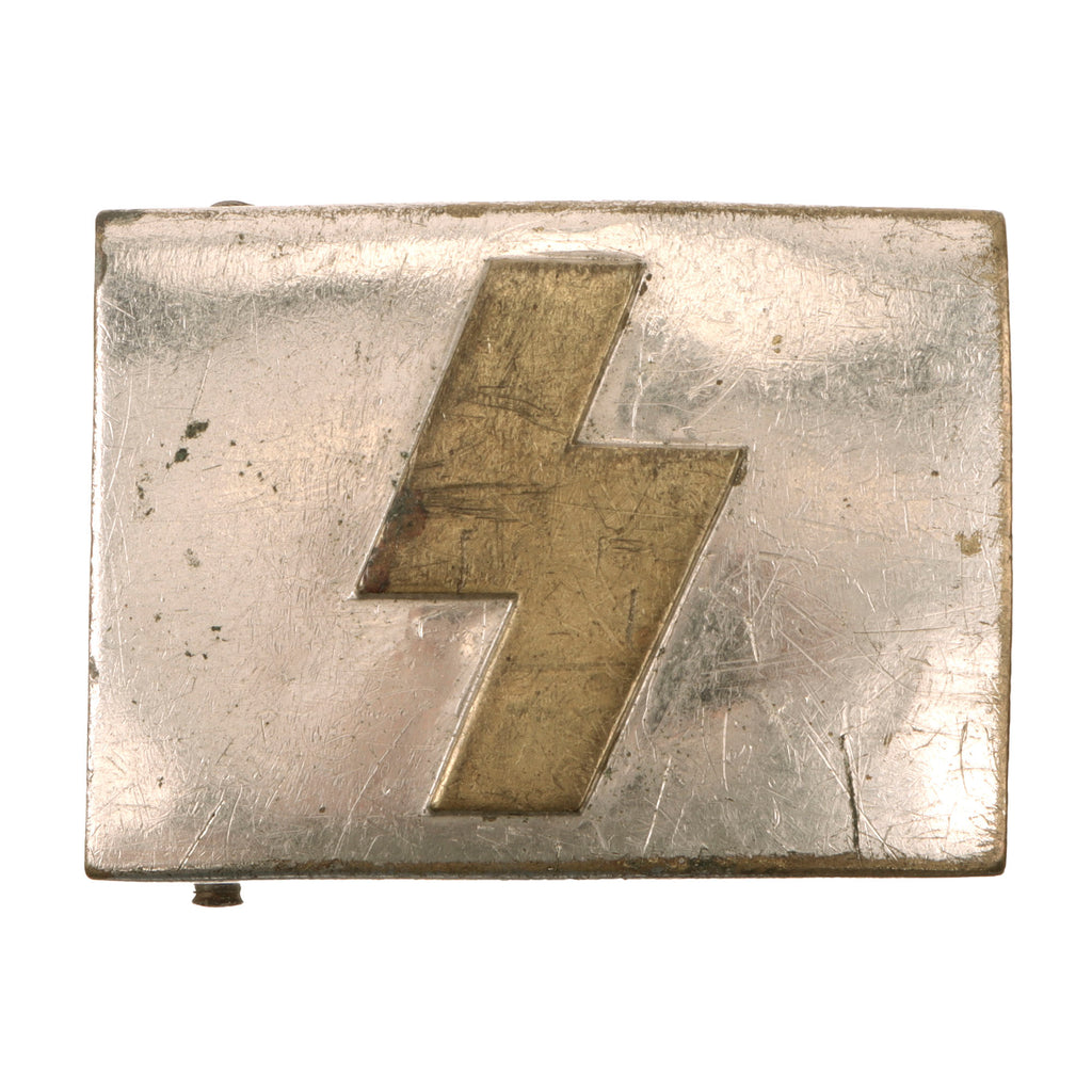 Original German WWII Early HJ Deutsches Jungvolk DJ Single Rune Plated Brass Buckle Original Items