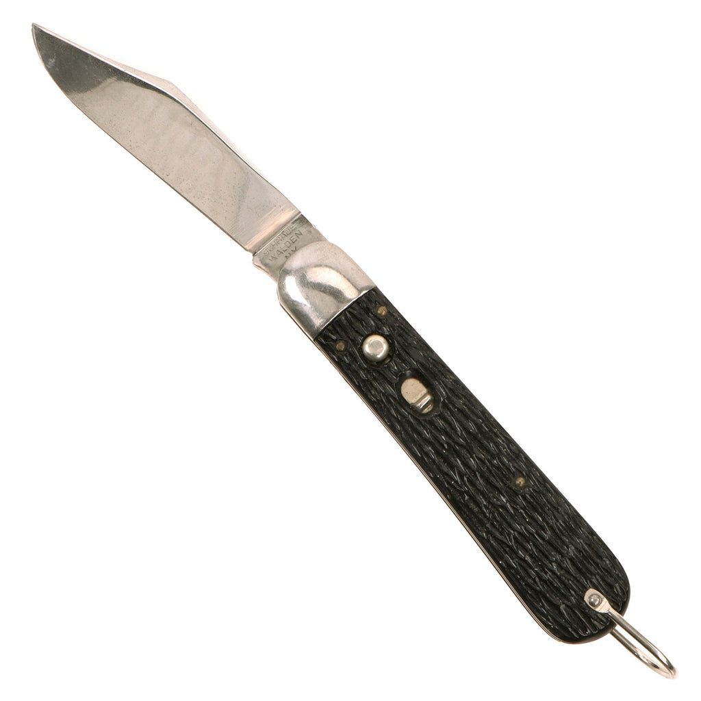 Original U.S. WWII Style Korean War Airborne Schrade Walden NY M2 Pocket Knife with Bail Original Items