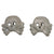 Original German WWII Set of Two Panzer "Danziger" Style Totenkopf "Death's Head" Collar Tab Emblems Original Items